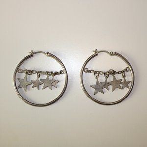 3 for $10 💲 Silver Star Hoop Earrings